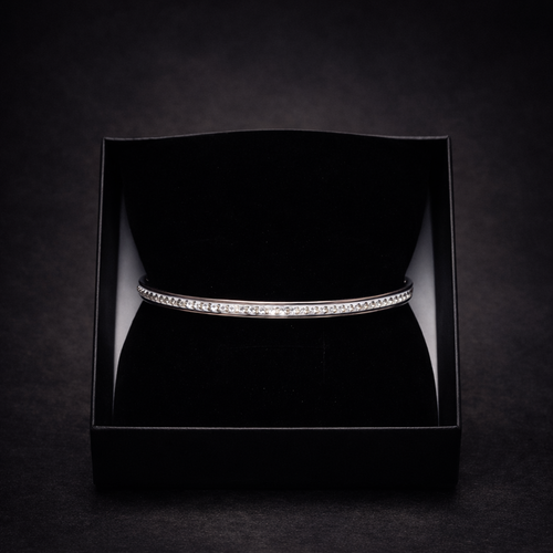 Anoréa B575G Crystal Bangle – Silver