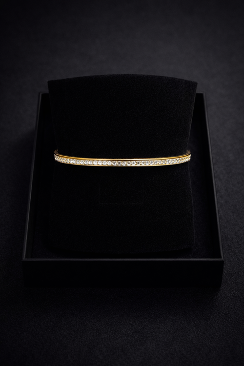 Anoréa B575G Crystal Bangle – Gold