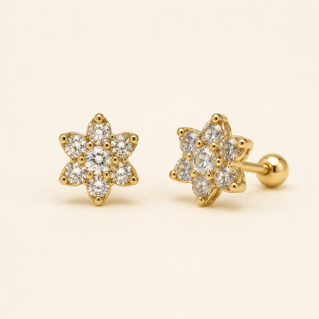 Solea Crystal Studs – Gold